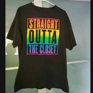 Straight Outta The Closet Rainbow Pride Tee-Shirt